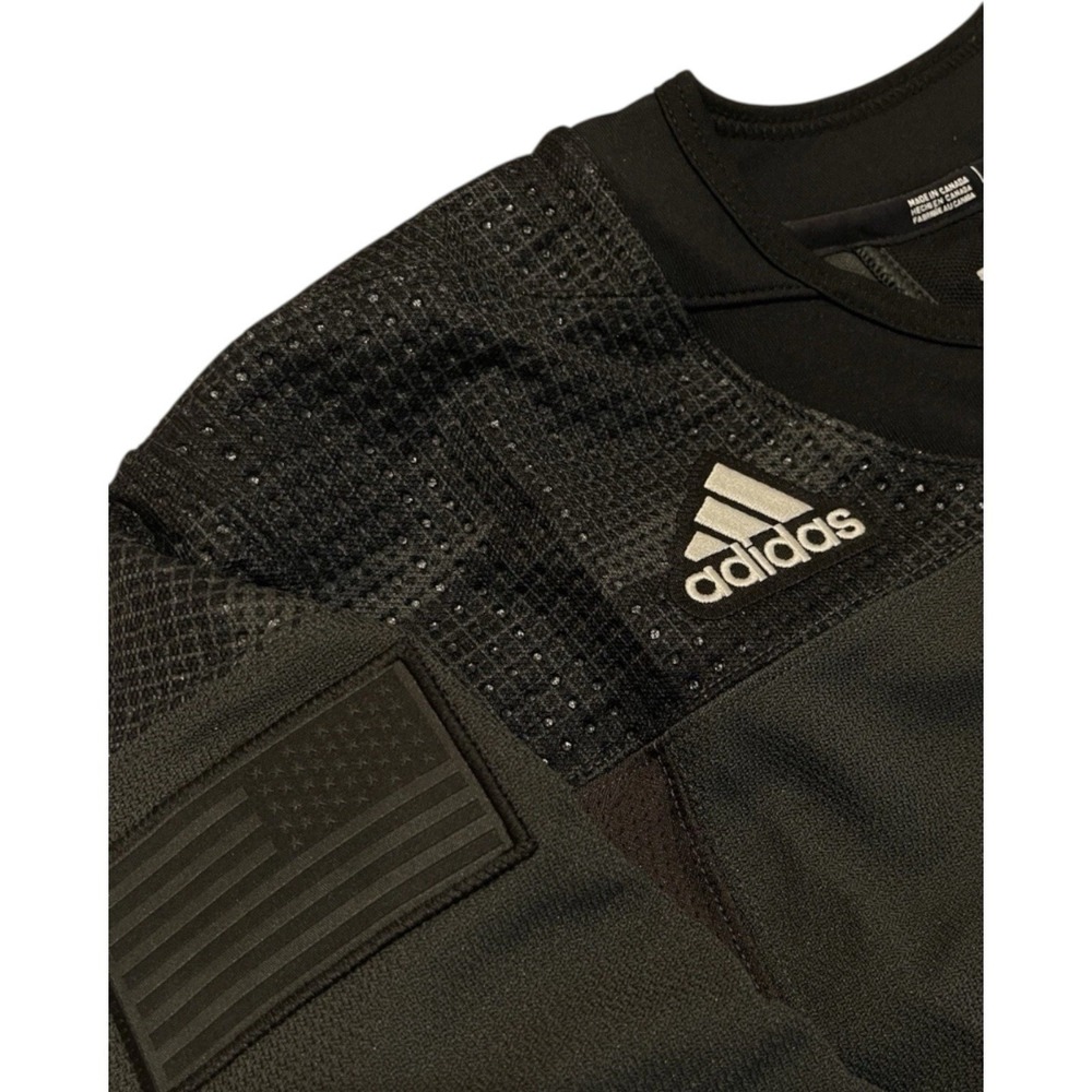New Adidas NHL Pro Stock I Salute Practice Jersey Military Appreciation Black 58 - Picture 3 of 6